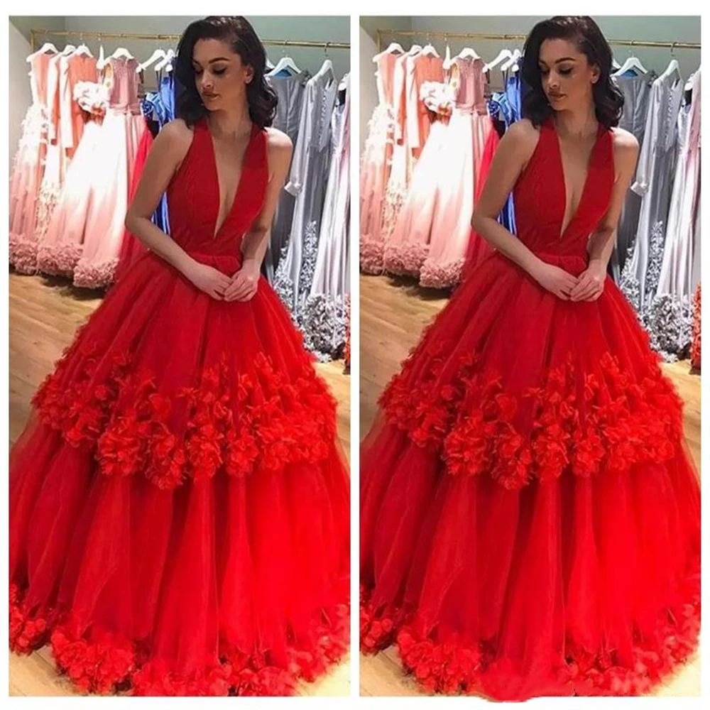 Vestido de fiesta Formal sin mangas para mujer, en V profundo con escote traje Sexy, personalizado, 2021