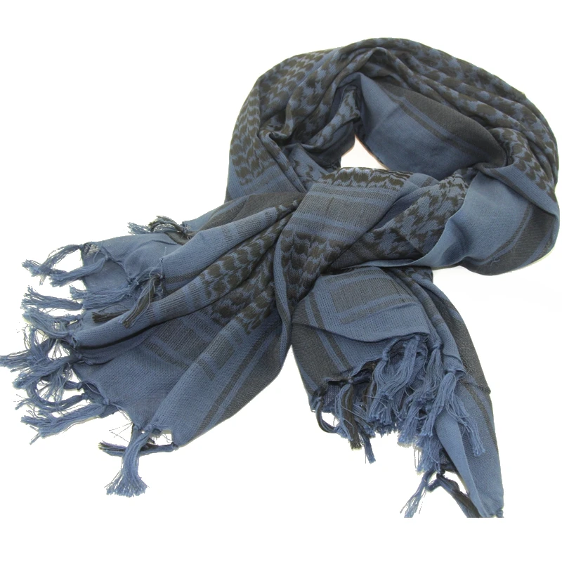 Wholesale Tactical Scarf Outdoor Unisex Military Keffiyeh Shemagh Arab Scarf Shawl Neck Cover Head Wrap Blue