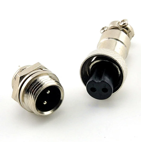 

50Pair=100Pcs GX16 GX16-2 2P 2Pin 16mm Male & Female Wire Panel Connector Circular Aviation Connector Socket Plug