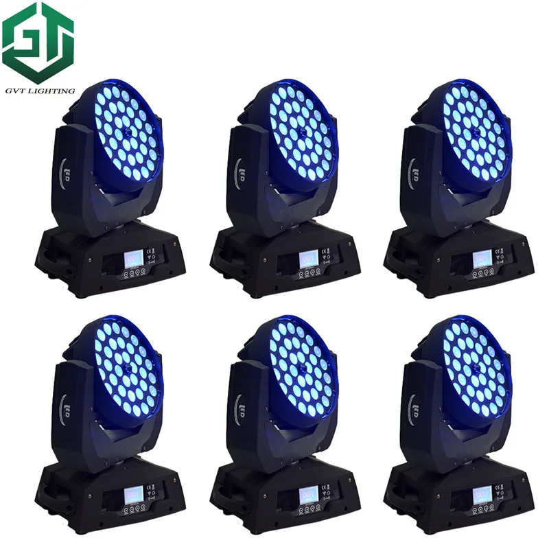 6pcs/lot 36*12w 4 in 1 rgbw mixing color dmx zoom led moving head wash lyre wash zoom light