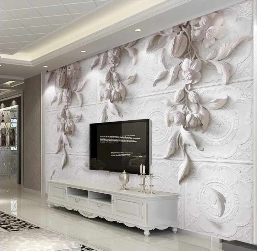 

Beibehang Custom wallpaper 3d elegant European carved TV background wall Living room bedroom background walls mural 3d wallpaper