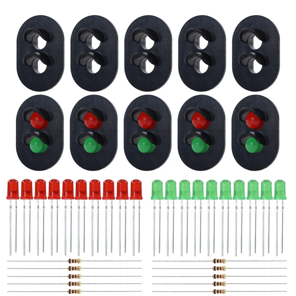 JTD23 10 sets Target Faces With Red Green LEDs for Railway signal O Scale 2 Aspects