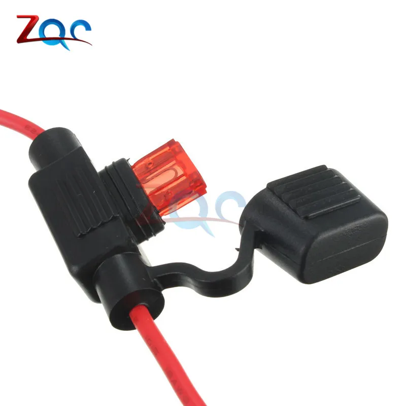 5PCS Waterproof Power Socket Mini Blade Type In Line Fuse Holders with 10A Fuse Car Replacement Fuses holder