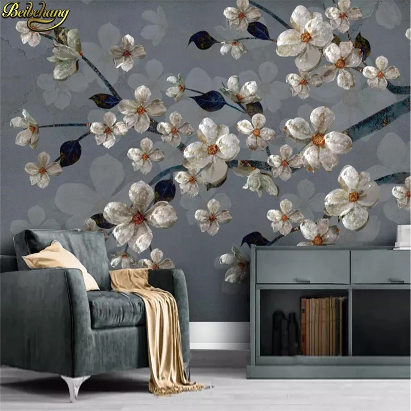 beibehang Custom 3d wallpaper mural European retro abstract nostalgic rural country floral background wall papel de parede