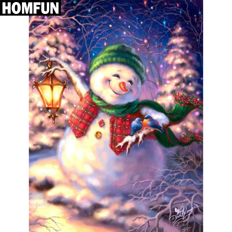 

HOMFUN Full Square/Round Drill 5D DIY Diamond Painting "Snowman" Embroidery Cross Stitch 5D Home Decor Gift A06241