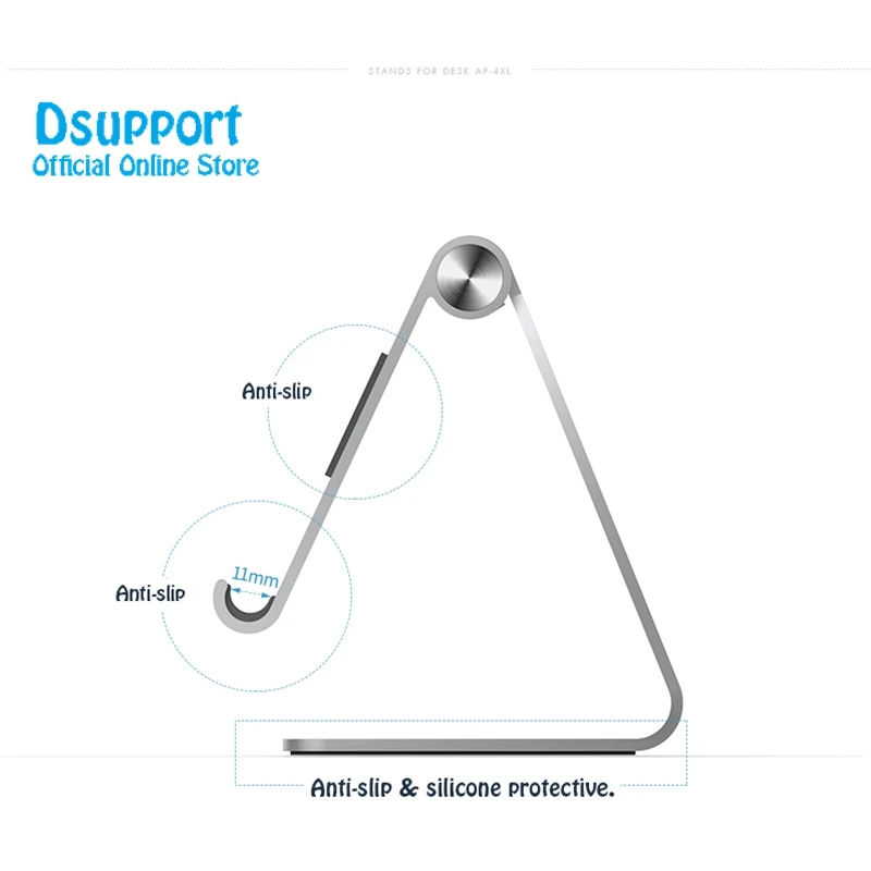 Suporte para tablet com 10 polegadas e a maioria dos tablets, suporte de mesa e celulares com liga de alumínio
