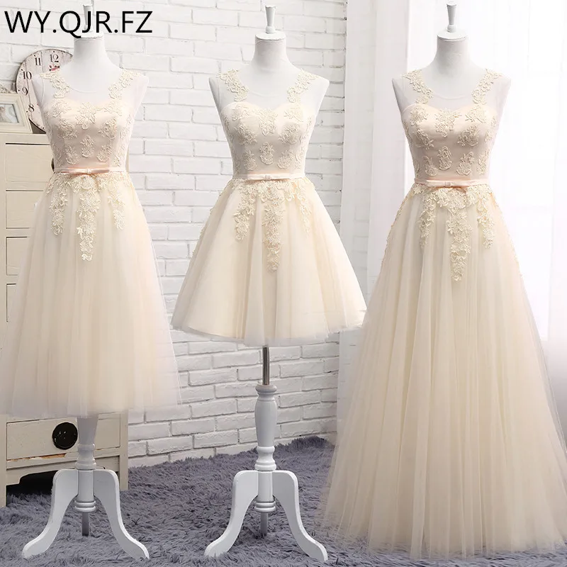 WYHS-810#Three styles of long medium and short champagne 2021 spring summer lace up Bridesmaid Dresses wedding prom party dress