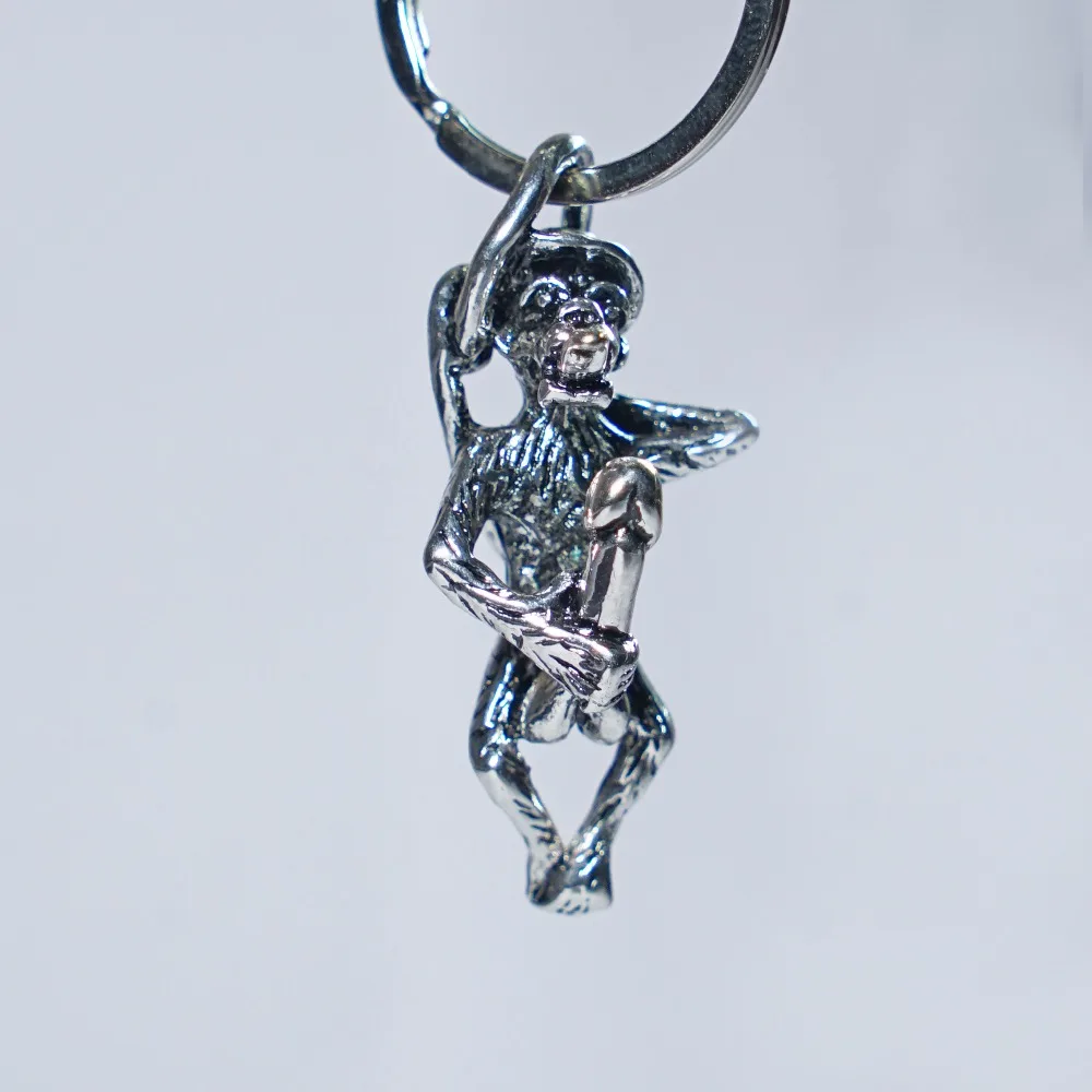 Llaveros con colgante de pene para hombre y mujer, llaveros de aleación de Metal de Color plateado, bolso de genitales de moda, llavero de coche con encanto