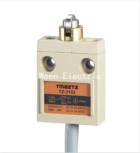 

Tmaztz TZ-3103 IP67 4Wire Roller Lever Plunger Limit Switch SPDT NO+NC Copper wire 3M