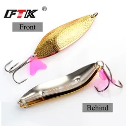 FTK Spoon Fishing Lure 1PC 8 Colors 30g/32g/40g With Mustad Treble Hook 35647-BN Bass CrankBait Spoon Crank Bait Pesca Tackle
