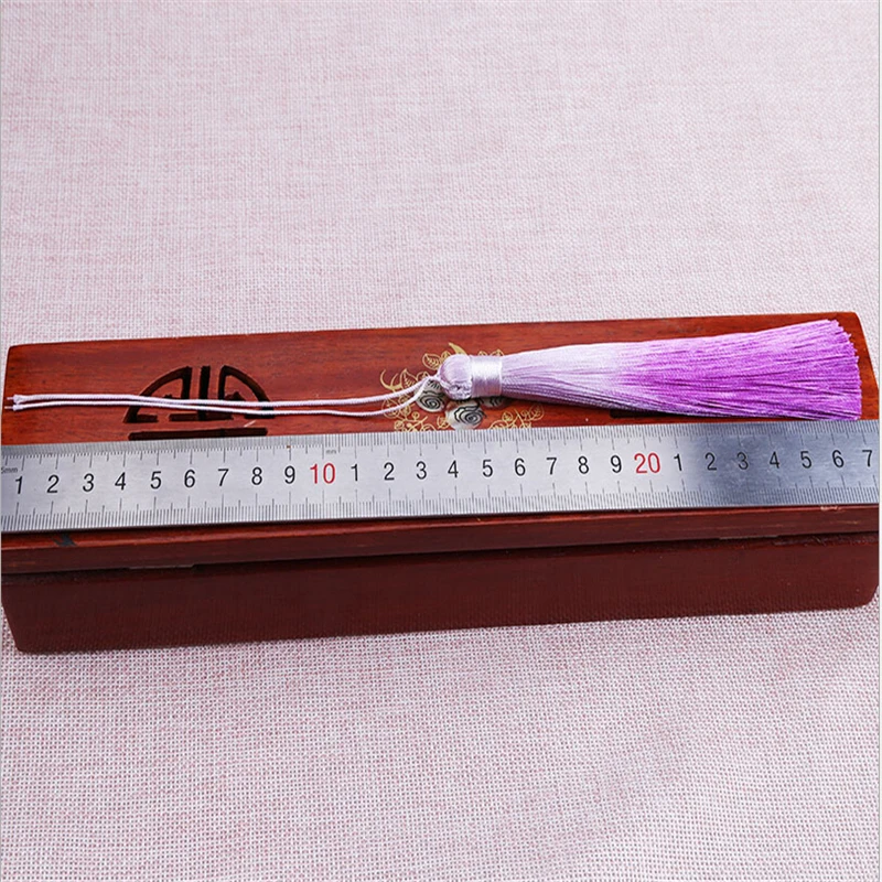 2pcs/lot 12cm gradient color long exquisite rayon silk tassel jewelry making diy tassels chinese knot fringe jewelry findings