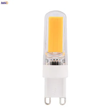 Imagem -02 - Iwhd Pcs 3w g4 E14 g9 Lâmpada Led 220v 240lm Regulável Cob Led g9 220v Milho Luzes Bi-pin Branco Quente Branco 110v220v