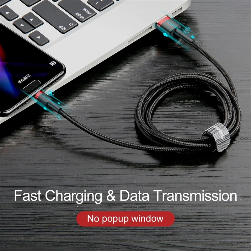 Baseus USB C Cable Type C Cable for Samsung S20 S10 Qucik Charge 3.0 USB C Cable Phone Wire Cord USB Type C Cable for Xiaomi