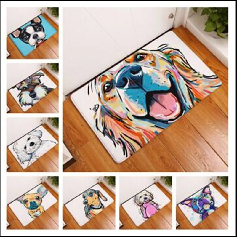 Home Rugs Creative Cute Pet Pug Malamute Maltese Sheltie Terrier Dog Carpets for Living Room Bedroom Table Non-slip Mat Rug