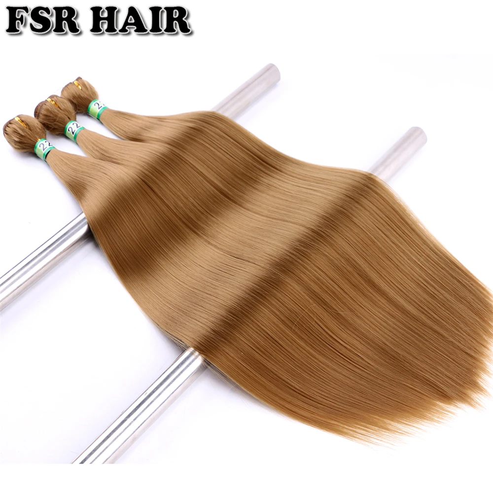 FSR 14-30 Inches 100g/piece Sliky Straight Hair Bundle Yaki Straight Hair Extensions High Temperature Synthetic Hair Weaving