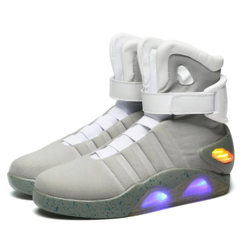 Volwassenen Usb Opladen Led Lichtgevende Schoenen Voor Mannen Fashion Light Up Casual Mannen Terug Naar De Toekomst Gloeiende Sneakers gratis Verzending