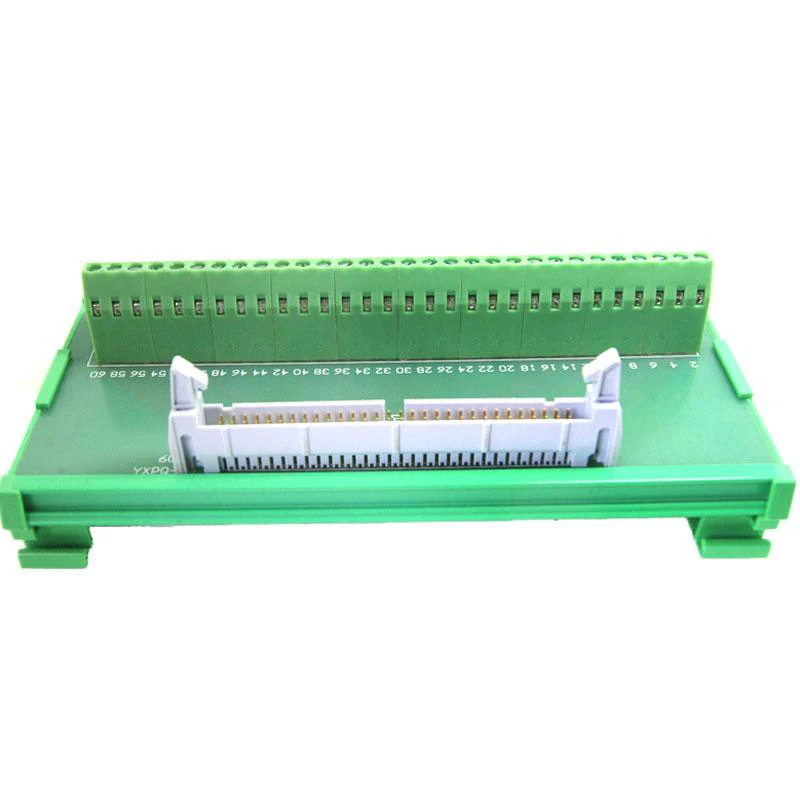 IDC60P male socket to 60P terminal block breakout board adapter PLC Relay terminal station DIN Rail Type