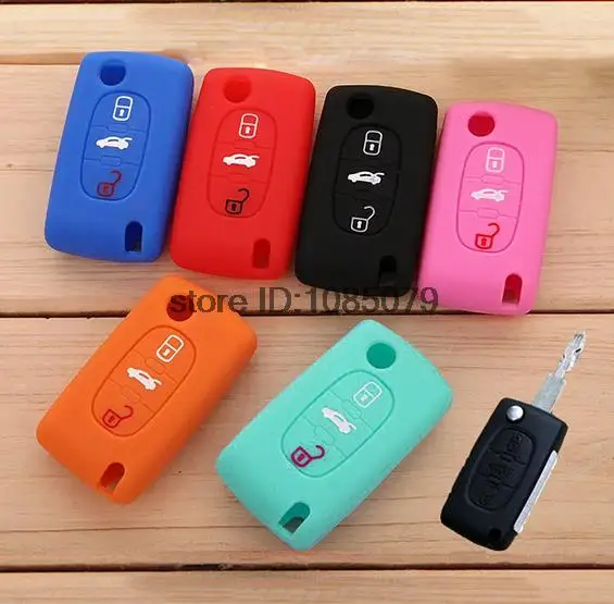 3 Button Silicone Key Remote Cover Case Holder Fit For Citroen c2 c3 c4 c5 c6 c8 Xsara Picasso Fob Shiell Protector