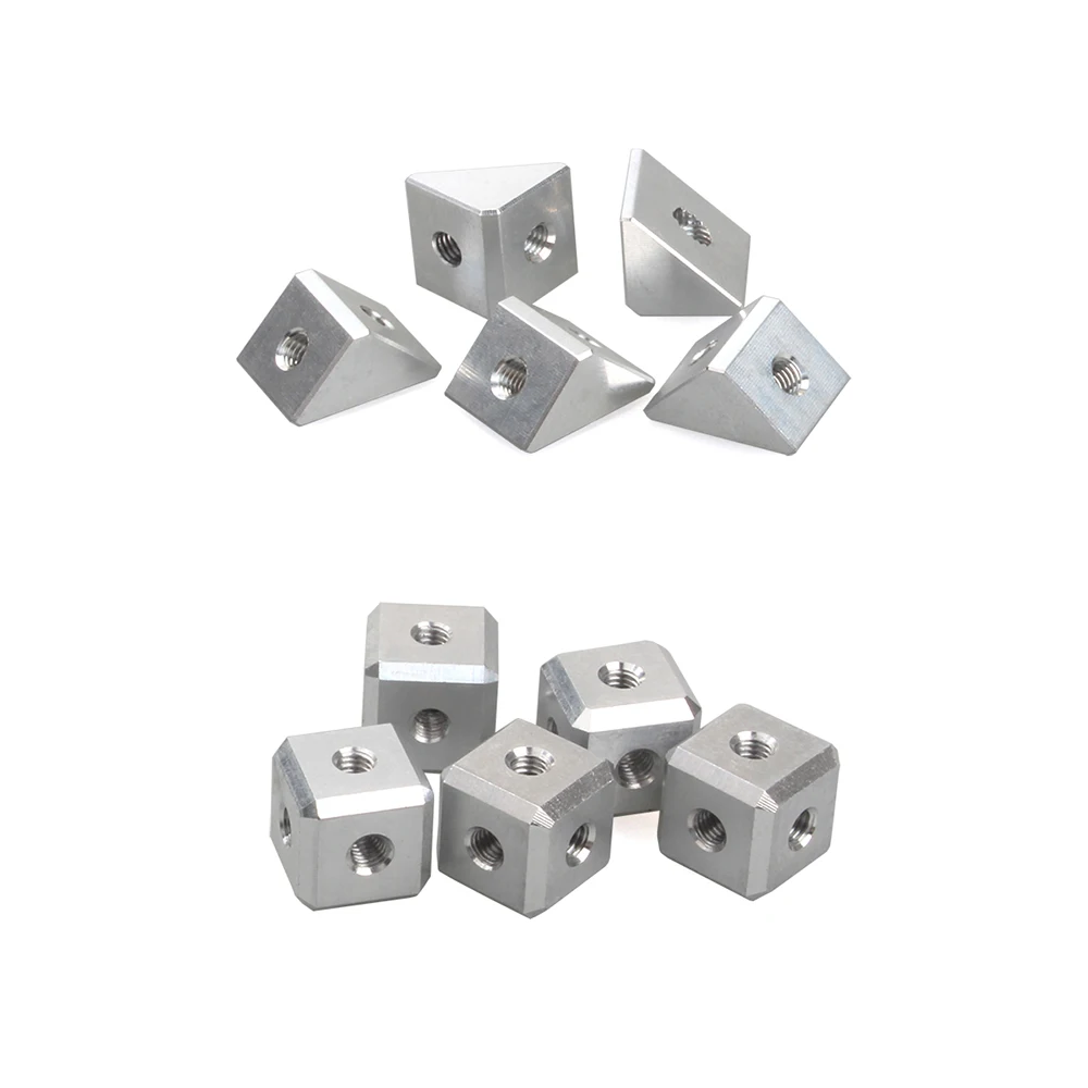 LERDGE 3D Printer Parts Screw Nut Bracket Fixing Piece DIY Printer  Accesso ries Sheet Connector Aluminum Block 5pcs And 10pcs