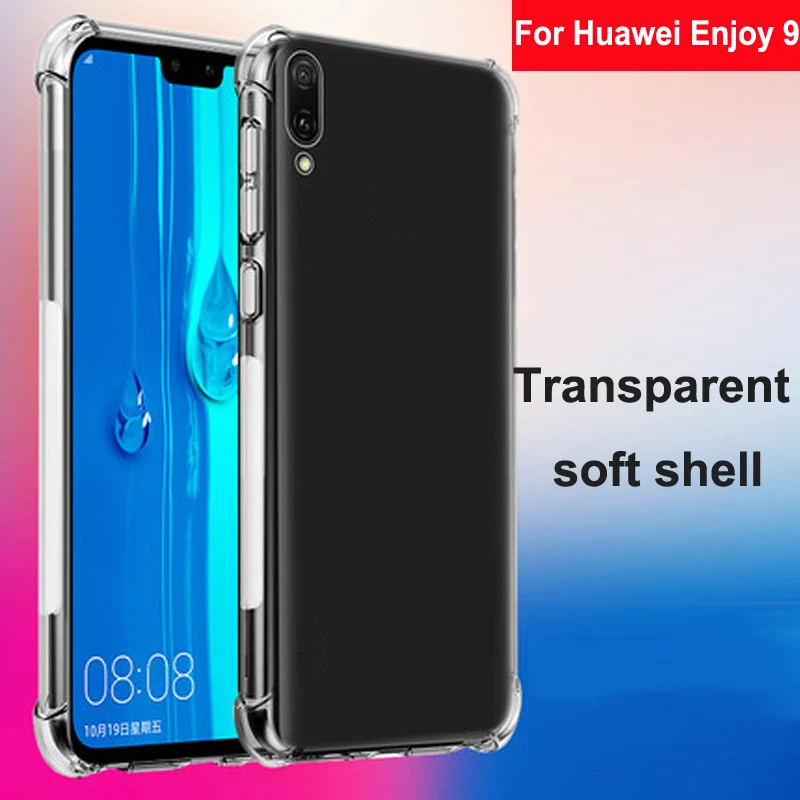 Coque For Huawei Enjoy 9 Case Capa Soft Transparent TPU Airbag drop Cover Phone Case For Huawei Enjoy9 DUB-AL00 back Phone shell