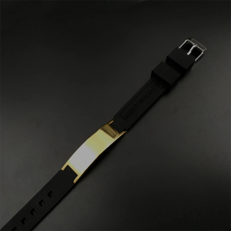 Hot Sale Energy Bracelet with Anion FIR Magnet Germanium Four Energy Stone Health Silicone Stainless Bracelets