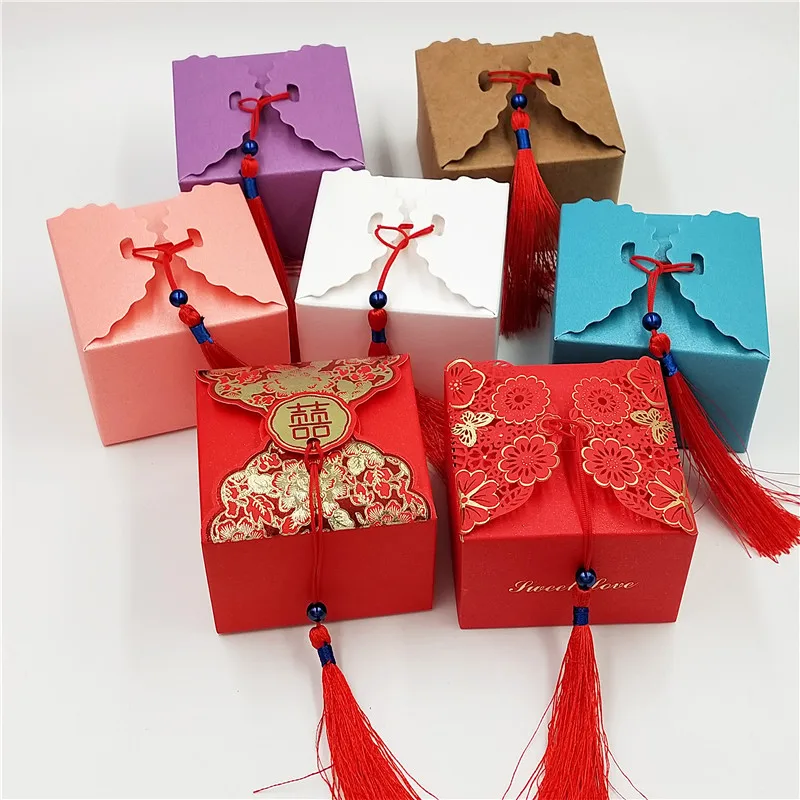 2019 New 12Pcs 9x9x6cm  Paper DIY Candy Box Gift Boxes Wedding Favors Cute Personality Chocolate Box cookie box free shipping