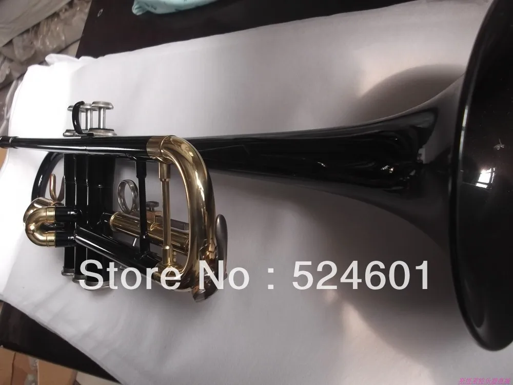 Customs Any Brand 1335 Bb Trumpet Brass Body Unique Black Gold-bonded Surface Trumpet Instrument Free Shipping With Case