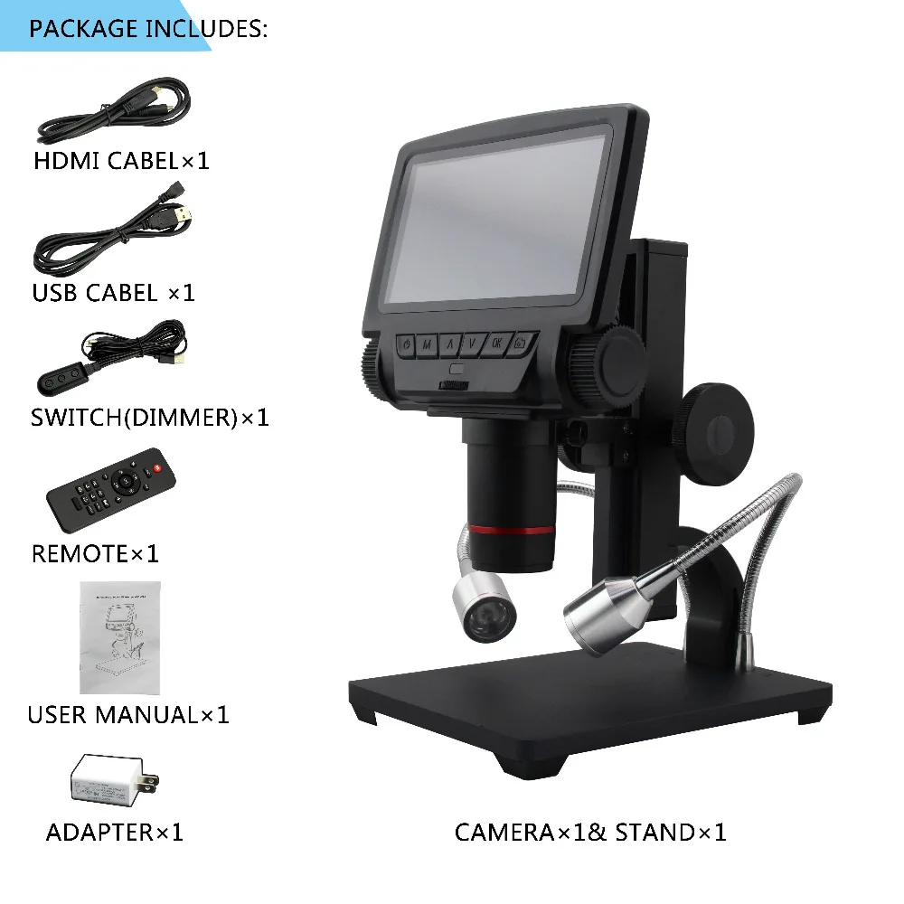 Andonstar USB Digital Microscope ADSM301 HDMI/AV Long Object Distance Digital Microscope for Phone Watch Repair Soldering Tool