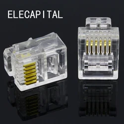 RJ11 6P6C Modular Jack Network Male Plugs, 6 Pin, Telephone Connector