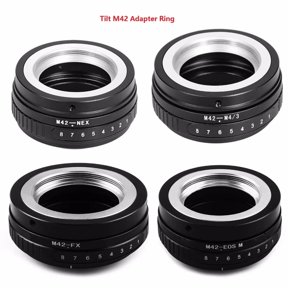 

Foleto Tilt M42 Screw Mount Lens adapter ring M42-NEX M42-FX M42-M43 To for EOS M FUJIFIM Panasonic sony NEX E NEX7 NEX-5 camera