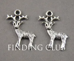 30pcs  Silver Color Reindeer Elk Charm Pendants DIY Metal Bracelet Necklace Jewelry Findings A733