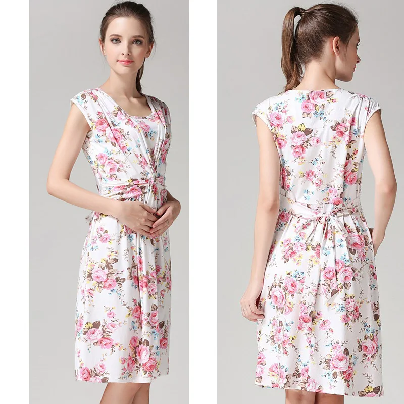 Summer Maternity Beach Dresses Nursing Clothing Breastfeeding Dress for Pregnant Women Lactation Wear Free Shipping