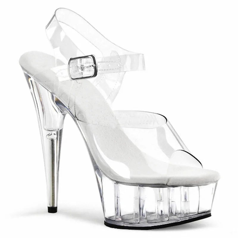 The most preferential price Sexy stage show high heels, 15cm skinny sandals, party crystal soled nightclub pole dancing shoes