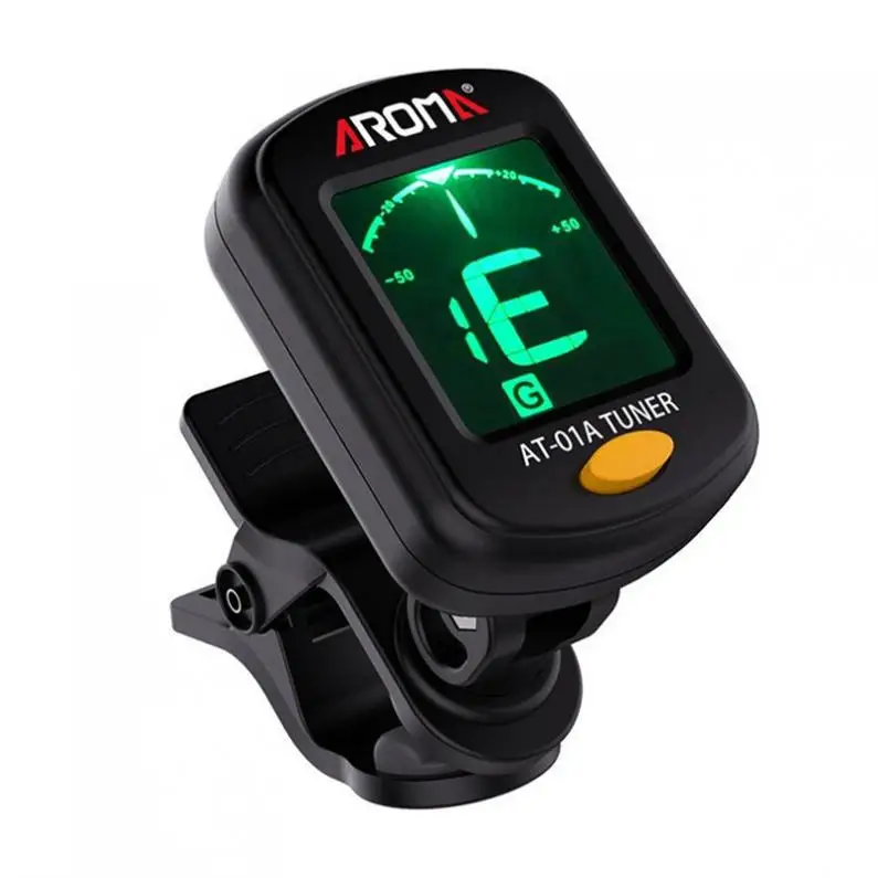 Small Portable Clip-on Guitar Tuner Double Color Backlighting with Coin Battery for Chromatic / Guitar / Bass / Violin / Ukulele