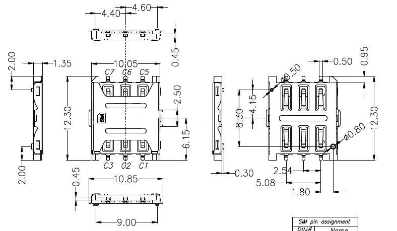 10 PCS Nano-SIM karte halter Stecker Typ 6PIN mini sim karte buchse nano sim karte stecker beste qualität.