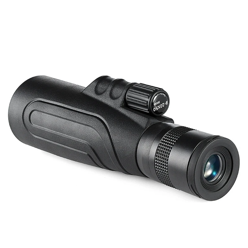 Super Zoom Monocular Telescope 8-20x50 Black HD lll Night Vision Zooming Monoculars Long Eye Relief Outdoor Travel Monoscope