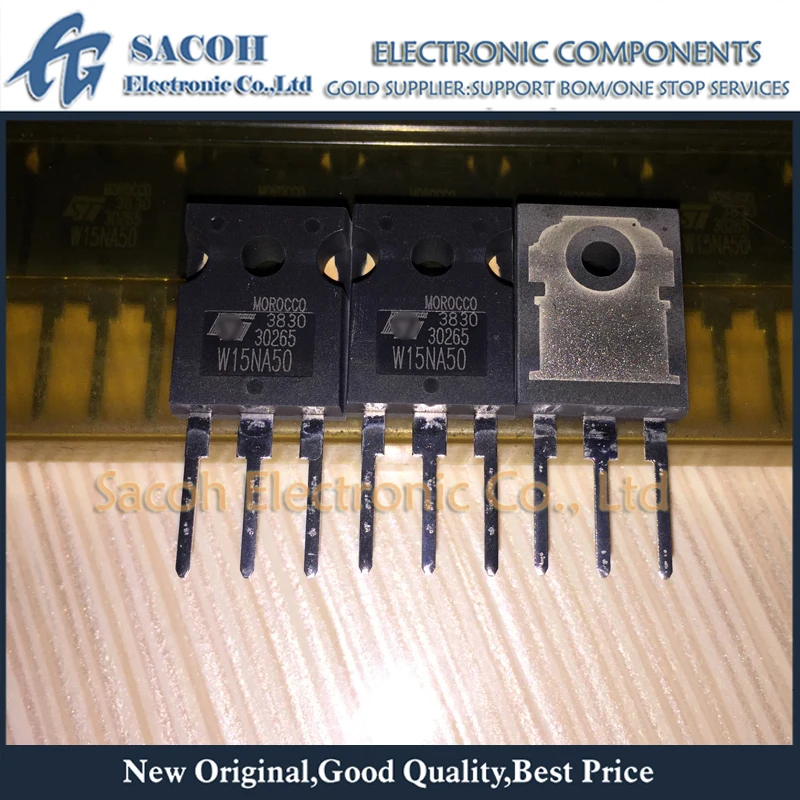 

Refurbished Original 10Pcs/Lot STW15NA50 W15NA50 OR STW15NB50 W15NB50 TO-247 15A 500V N-Ch Power MOSFET