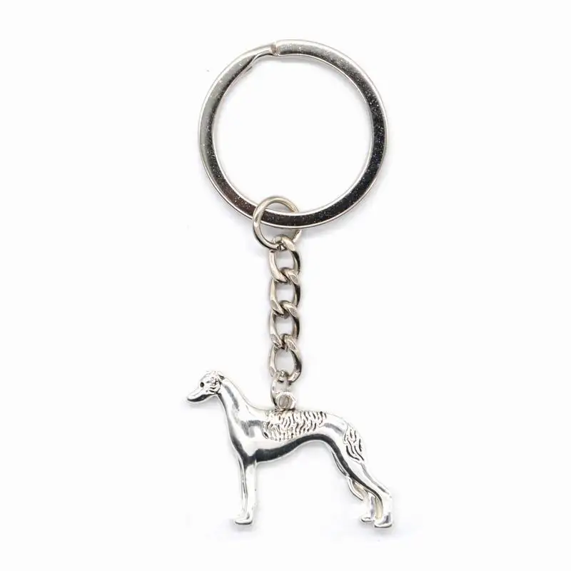 Hot Sale Women\'s Alloy Pendant Key Chains Lovers\' Standing Whippet Jewelry Dog Key Chains