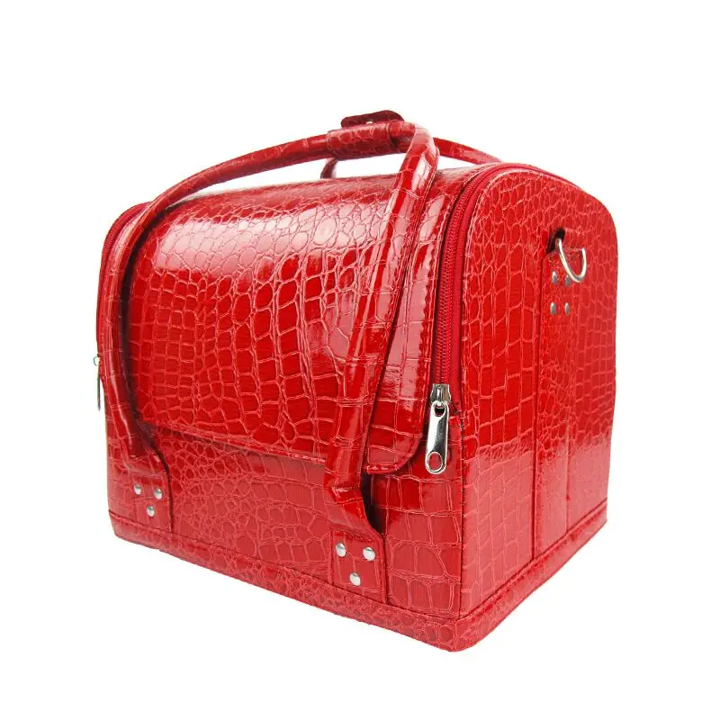 Makeup Case Travel Portable Cosmetic Organizer Pouch Bag Crocodile Pattern High Quality Make Up Boxes Beauty Vanity Toiletry Box