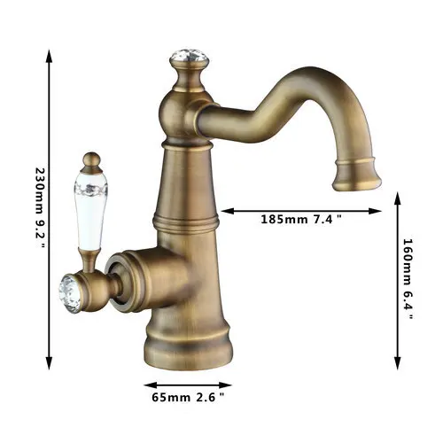 Torayvino Short Antique Brass Swivel 360 Rotated Stream Spout Deck Mount Ceramic Single Handle Sink Kitchen Tap Mixer Faucet