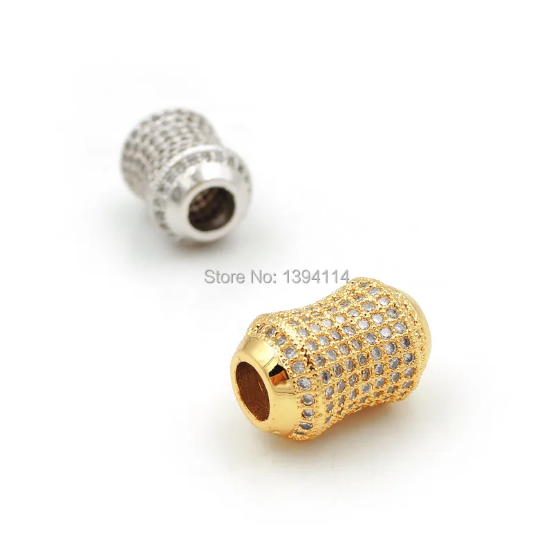 16*12*12m Micro Pave Clear CZ Waist Tube Beads Fit For Making DIY Bracelets Or Necklaces Jewelry