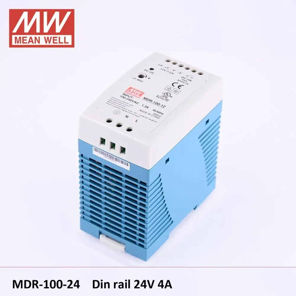 

Meanwell MDR-100W 12V 7.5A 24V 4A 48V 2A Industrial DIN Rail Mounted led Power Supply 100W 12V MDR-100-24 SWITCH POWER SUPPLY DR