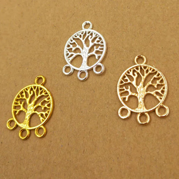 

Filigree Metal Tree of Life Connectors Loops Crafts Findings for Pendant Earrings Supplies Hanging on Dangle Earrings Making