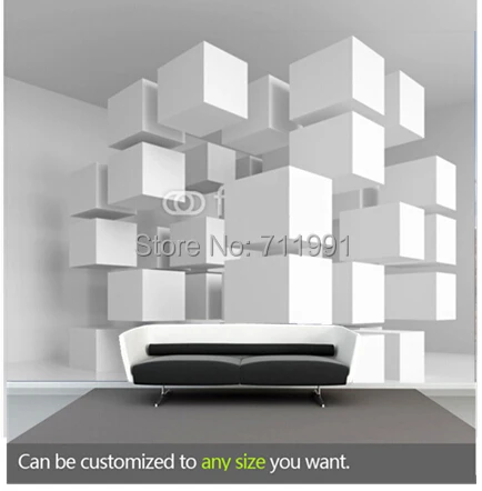 

Custom 3D wallpaper. Stereo box for the living room bedroom TV background wall, waterproof embossed wallpaper