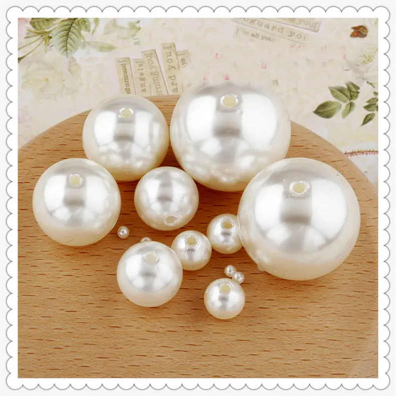 Multiple Size Two Hole Ivory White Imitation Pearl Rivets Round Sewing Beads DIY Jewelry Clothes Handmade Accessary Wewing Beads