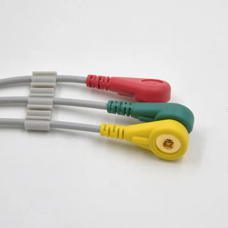 Compatible For Bionet BM3 One-Piece Patient Monitor ECG Cable 3 Leads,ECG Leadwires 6pin Ecg Cable Snap End TPU IEC