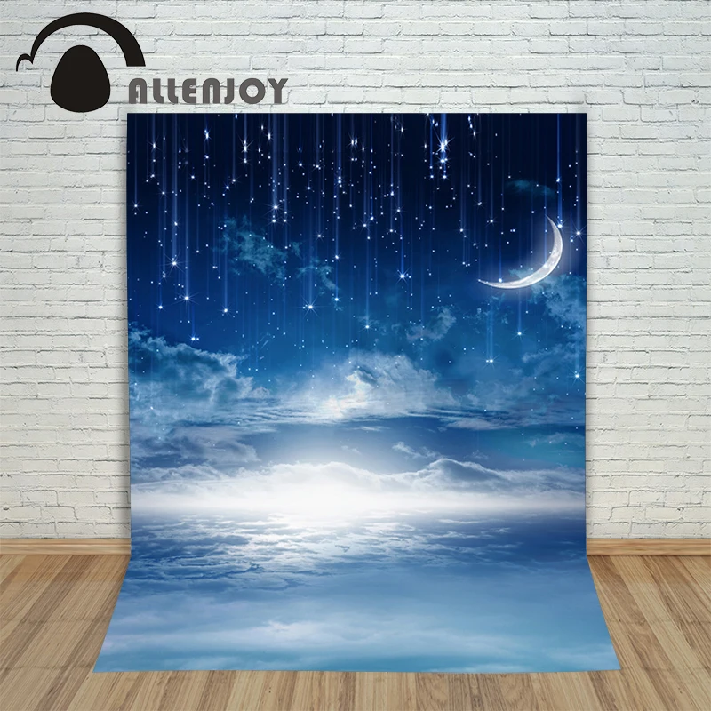 Allenjoy พื้นหลังการถ่ายทำดวงจันทร์ดาวตกเมฆ Night Professional กล้องถ่ายภาพฉากหลังไวนิล