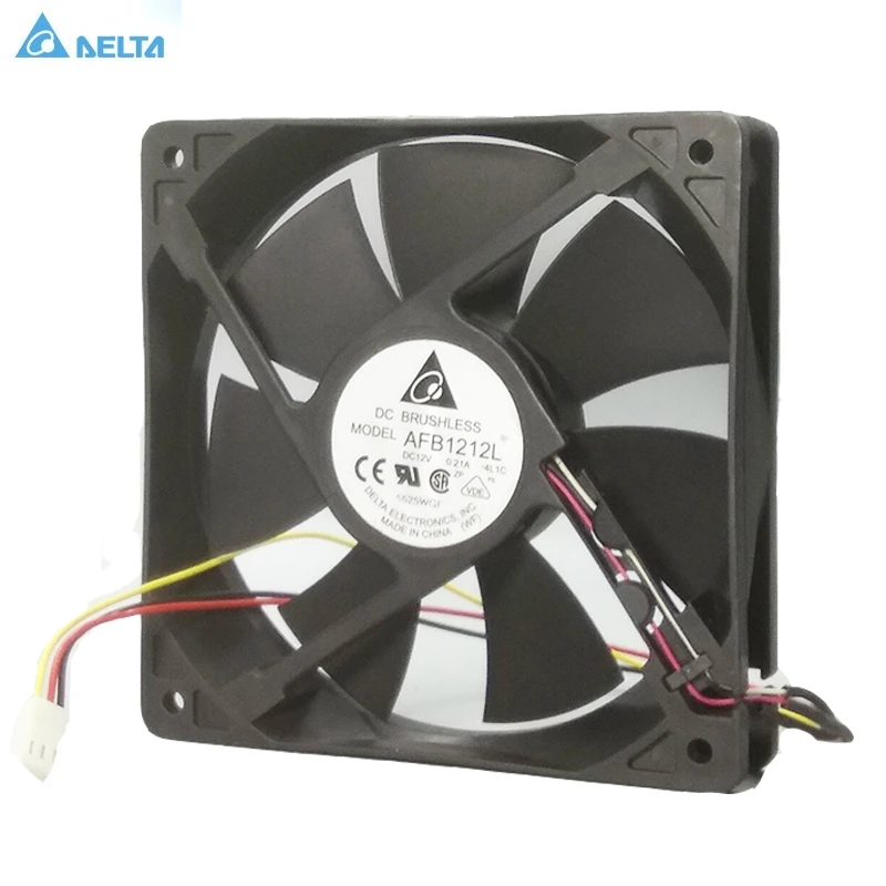 

2pcs for delta AFB1212L 12CM 120MM 1225 12025 120*120*25MM 0.60A ball bearing cooling fan 12V