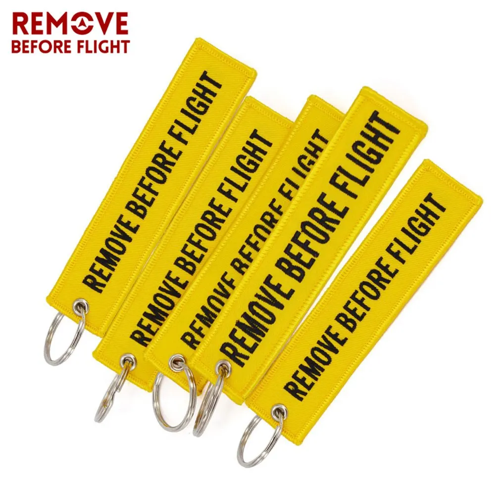 Chaveiro de chaveiro bordado, remove before flight flight