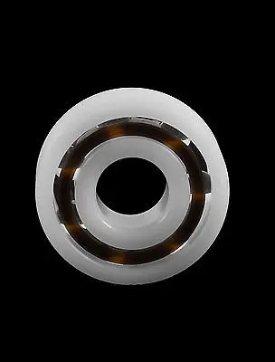 White POM Plastic Glass Deep Groove Radial Ball Bearing 6201 12x32x10mm